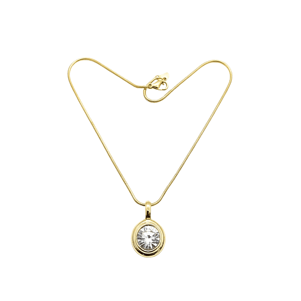 Florium™ : Minimalist Solitaire Pendant with Fine Link Chain  [PNSS-03]