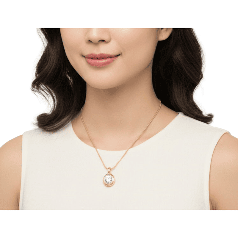 Florium™ : Minimalist Solitaire Pendant with Fine Link Chain  [PNSS-03]