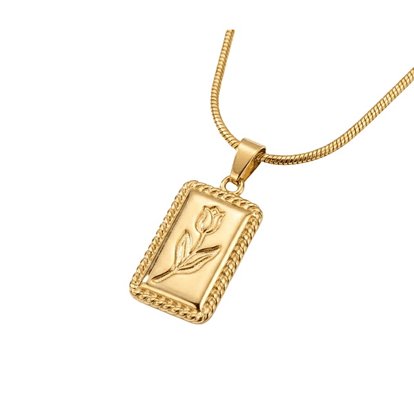 Florium™ : Minimalist Solitaire Pendant with Fine Link Chain  [PNSS-05]
