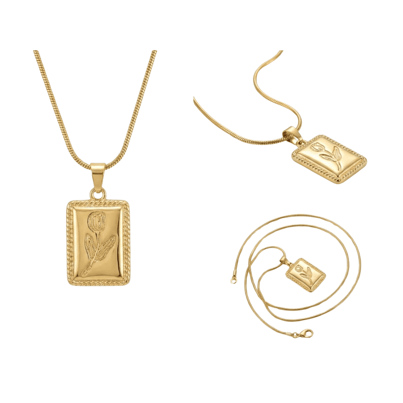 Florium™ : Minimalist Solitaire Pendant with Fine Link Chain  [PNSS-05]