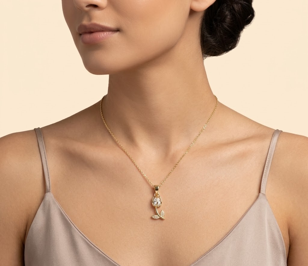 Florium™ Solitaire Pendant Necklace [PNSS-56A]
