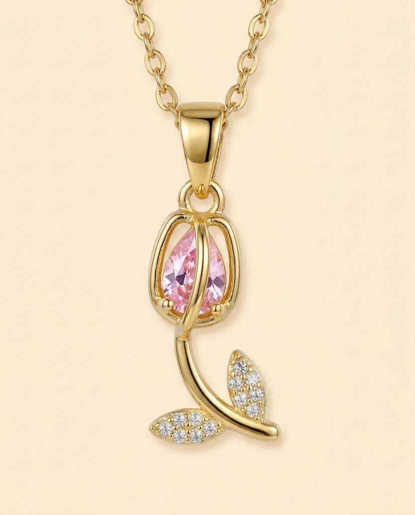 Florium™ Solitaire Pendant Necklace [PNSS-56B]