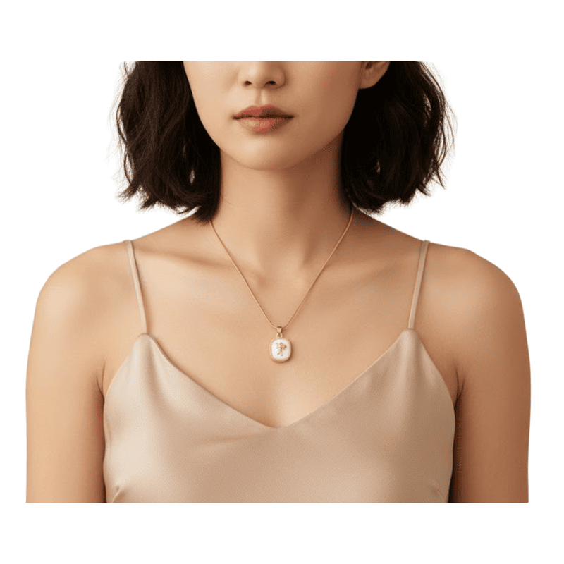 Florium™ : Minimalist Solitaire Pendant with Fine Link Chain  [PNSS-06]