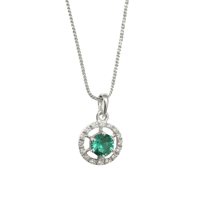 Florium™ : Minimalist Solitaire Pendant with Fine Link Chain  [PNSS-08]