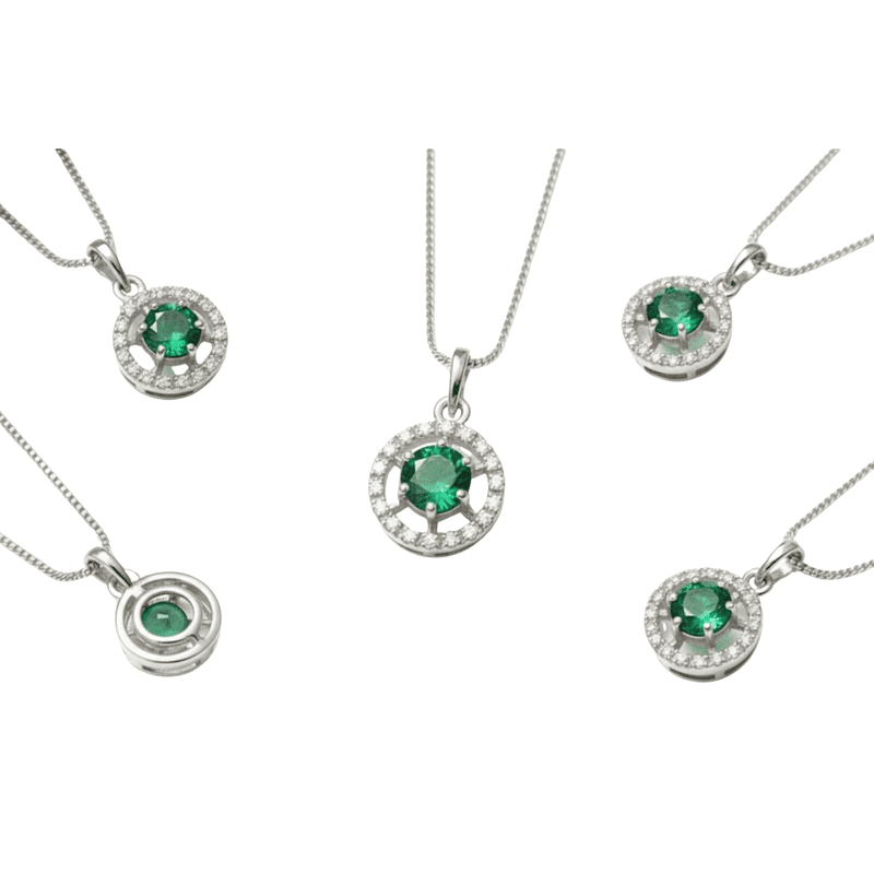 Florium™ : Minimalist Solitaire Pendant with Fine Link Chain  [PNSS-08]