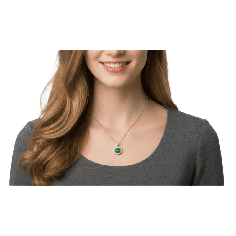 Florium™ : Minimalist Solitaire Pendant with Fine Link Chain  [PNSS-08]