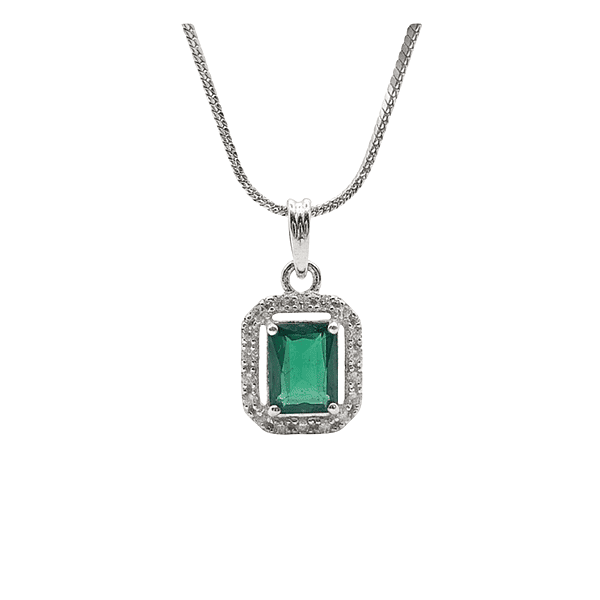 Florium™ : Minimalist Solitaire Pendant with Fine Link Chain  [PNSS-09]