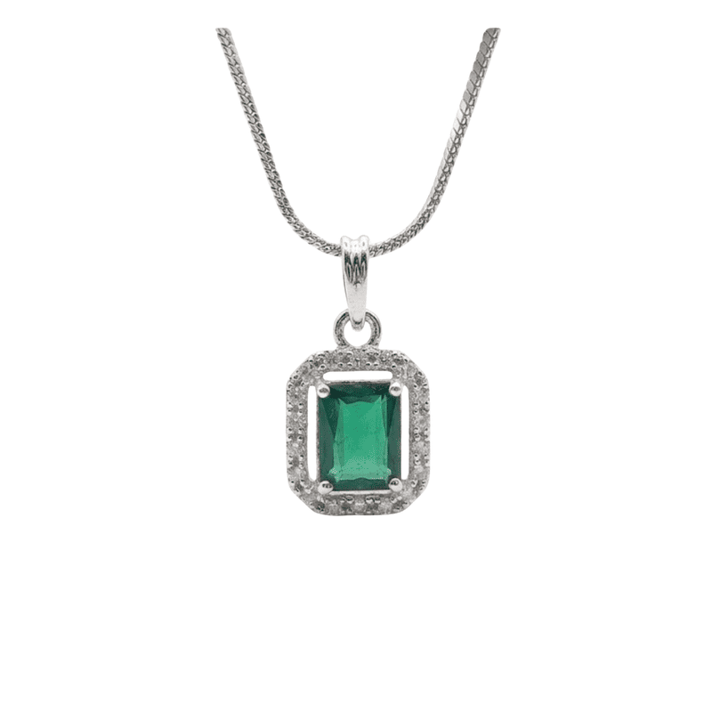 Florium™ : Minimalist Solitaire Pendant with Fine Link Chain  [PNSS-09]
