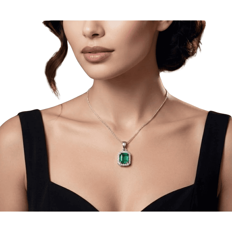 Florium™ : Minimalist Solitaire Pendant with Fine Link Chain  [PNSS-09]