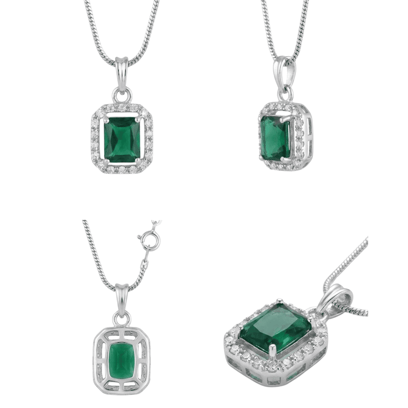Florium™ : Minimalist Solitaire Pendant with Fine Link Chain  [PNSS-09]