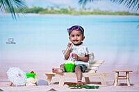 Fabric Baby Backdrop - Beach Type 2 - 5x7 Feet