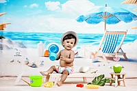 A Day at beach  - 5x7 Feet