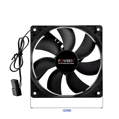 POWERX 120MM 7-Blade Normal Cooling Fan – Black POWERX 120MM 7-Blade Normal Cooling Fan – Black