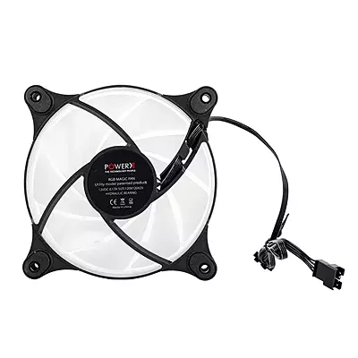 POWERX 120MM 9-Blade ARGB Gaming PC Cooling Fan with Dual-Sided RGB Ring – Black POWERX 120MM 9-Blade ARGB Gaming PC Cooling Fan with Dual-Sided RGB Ring – Black
