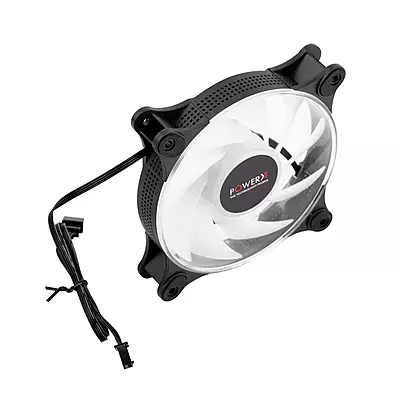 POWERX 120MM 9-Blade ARGB Gaming PC Cooling Fan with Dual-Sided RGB Ring – Black POWERX 120MM 9-Blade ARGB Gaming PC Cooling Fan with Dual-Sided RGB Ring – Black