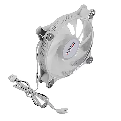 POWERX 120MM 9-Blade ARGB Gaming PC Cooling Fan with Dual-Sided RGB Ring – White