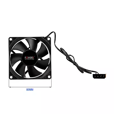 POWERX 80MM 7-Blade Normal Cooling Fan – Black POWERX 80MM 7-Blade Normal Cooling Fan – Black