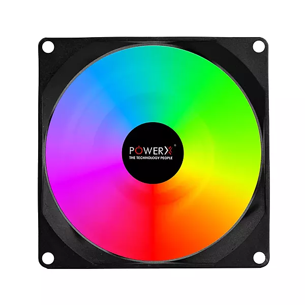 POWERX 90MM 7-Blade RGB Cooling Fan – Black
