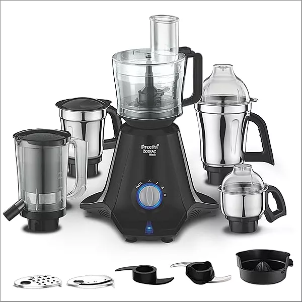 PREETHI MIXIE ZODIAC BLACK 5JAR 750W