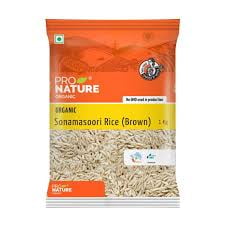 PRO NATURE ORGANIC SONAMASURI RICE (BROWN) 1KG