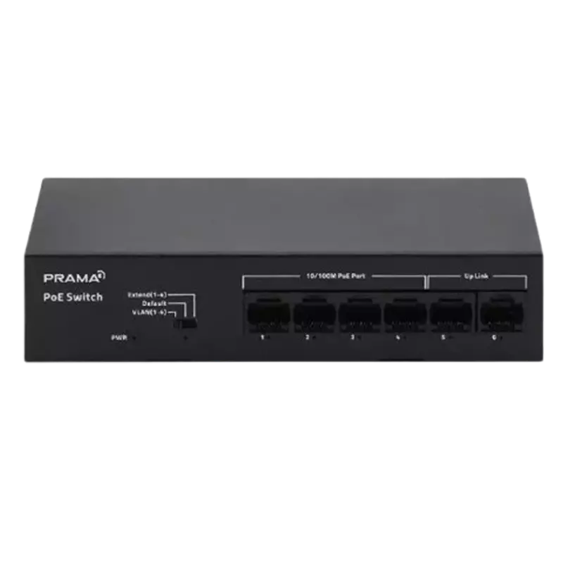 PRAMA POE SWITCH 4 PORT 10/100+2 UPLINK ETHERNET 10/100 PT-SW1U06P-E