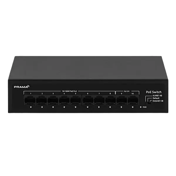 PRAMA POE SWITCH 8 PORT 10/100+2 UPLINK ETHERNET 10/100 PT-SW1U10P-E