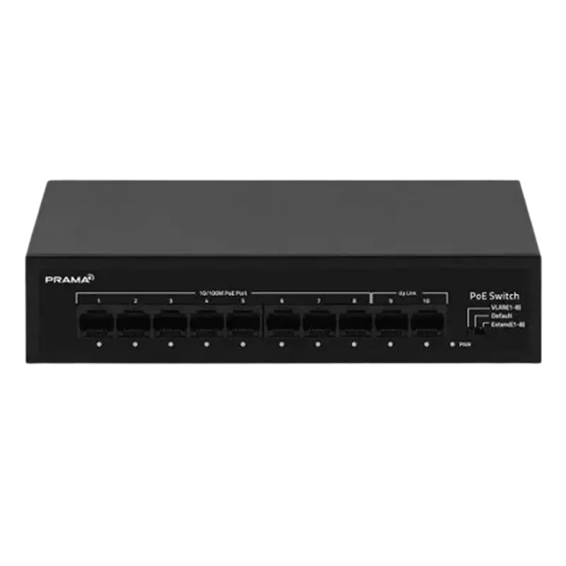 PRAMA POE SWITCH 8 PORT 10/100+2 UPLINK ETHERNET 10/100 PT-SW1U10P-E
