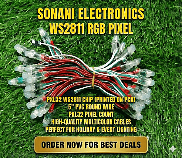 (PXL32) 5" 2811 PVC ROUND WIRE (WS2811 PRINTED ON PCB)