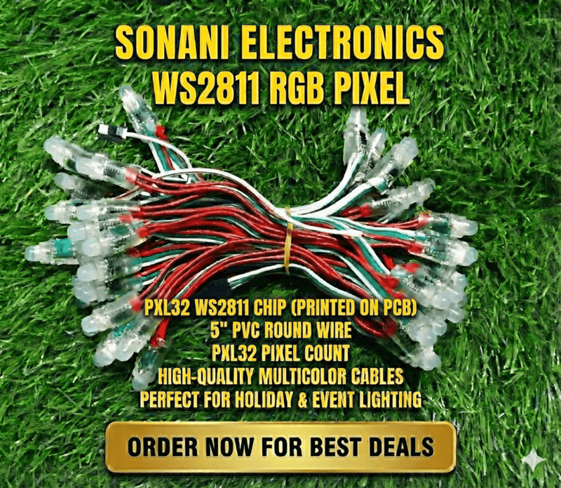 (PXL32) 5" 2811 PVC ROUND WIRE (WS2811 PRINTED ON PCB)