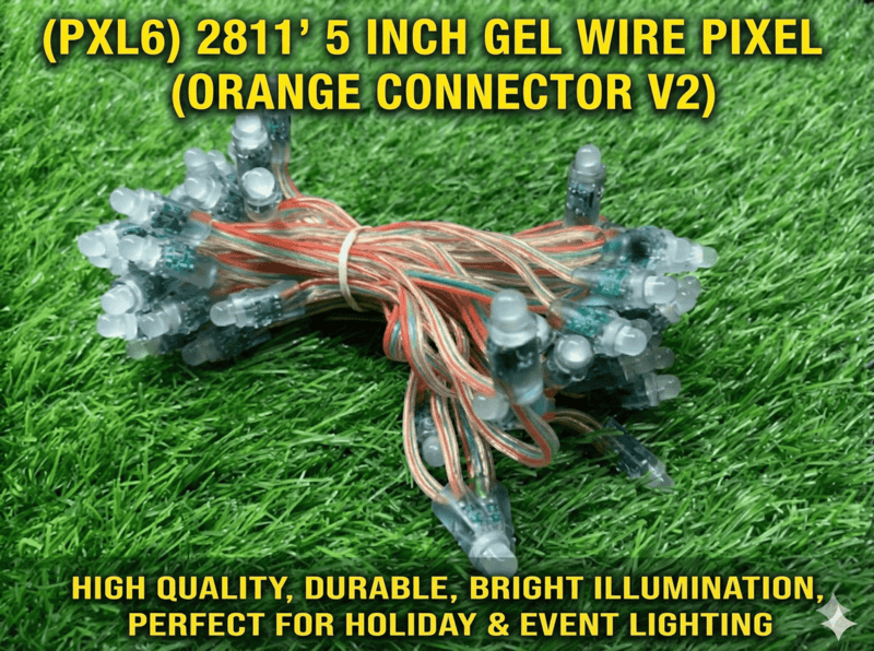 (PXL6) 2811' 5 INCH GEL WIRE PIXEL (ORANGE CONNECTOR V2 )