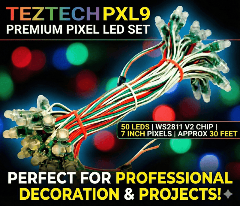 (PXL9) 7 INCH PIXEL LED SET OF 50 LED WS2811 V2
(APROX 30 FEET)