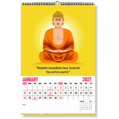 2026 Buddha Inspirational Wall Calendar