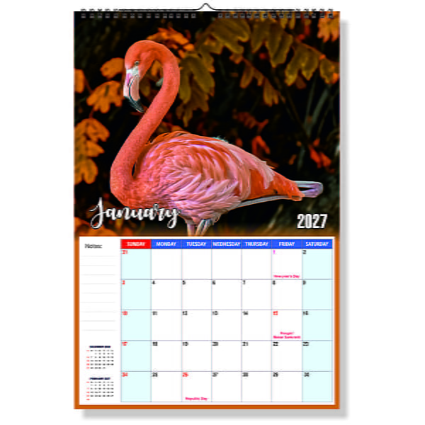 2026 Exotic Birds Wall Calendar
