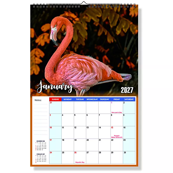2026 Exotic Birds Wall Calendar