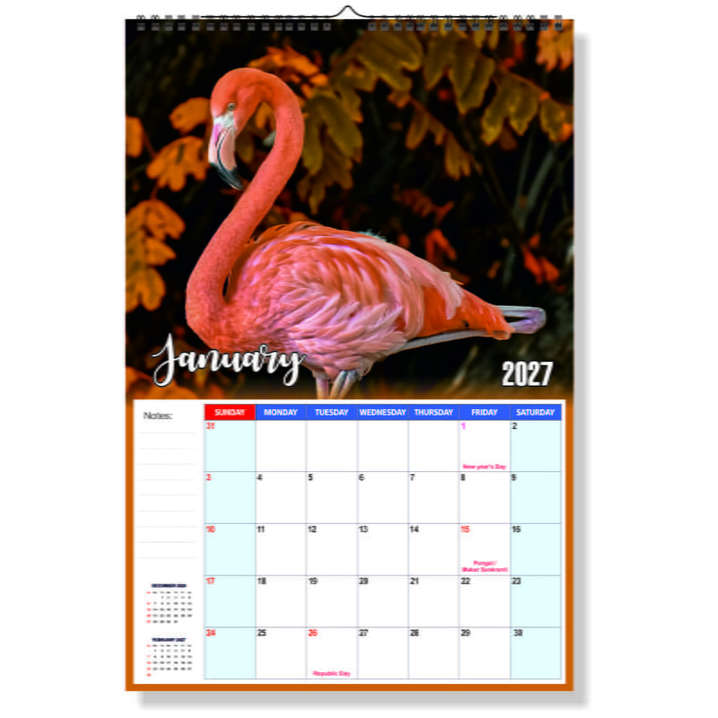 2026 Exotic Birds Wall Calendar