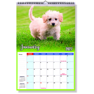 2027 Cute Dogs Wall Calendar