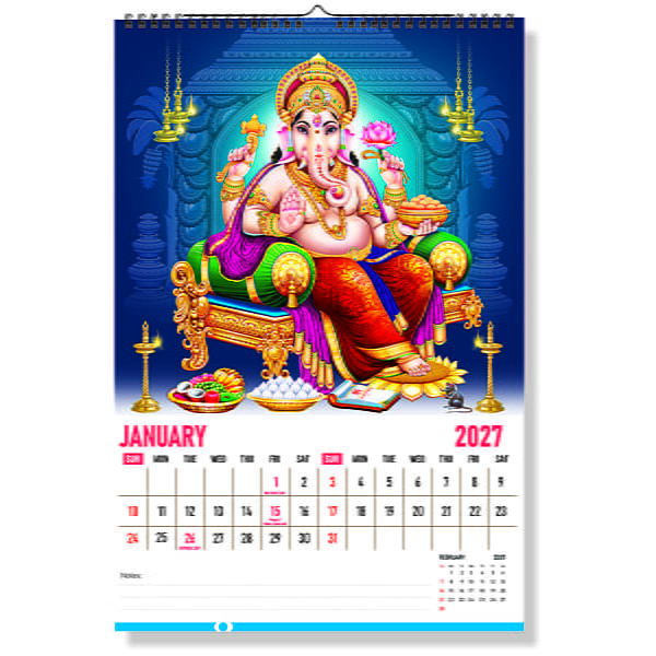 2027 Lord Ganesha Wall Calendar
