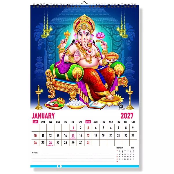 2027 Lord Ganesha Wall Calendar