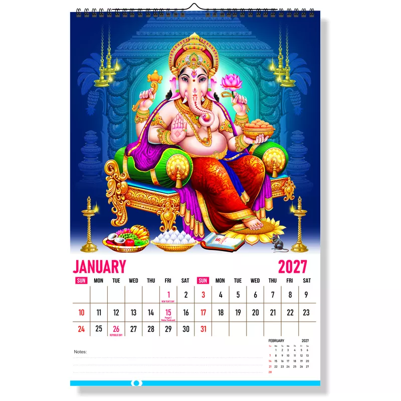 2027 Lord Ganesha Wall Calendar