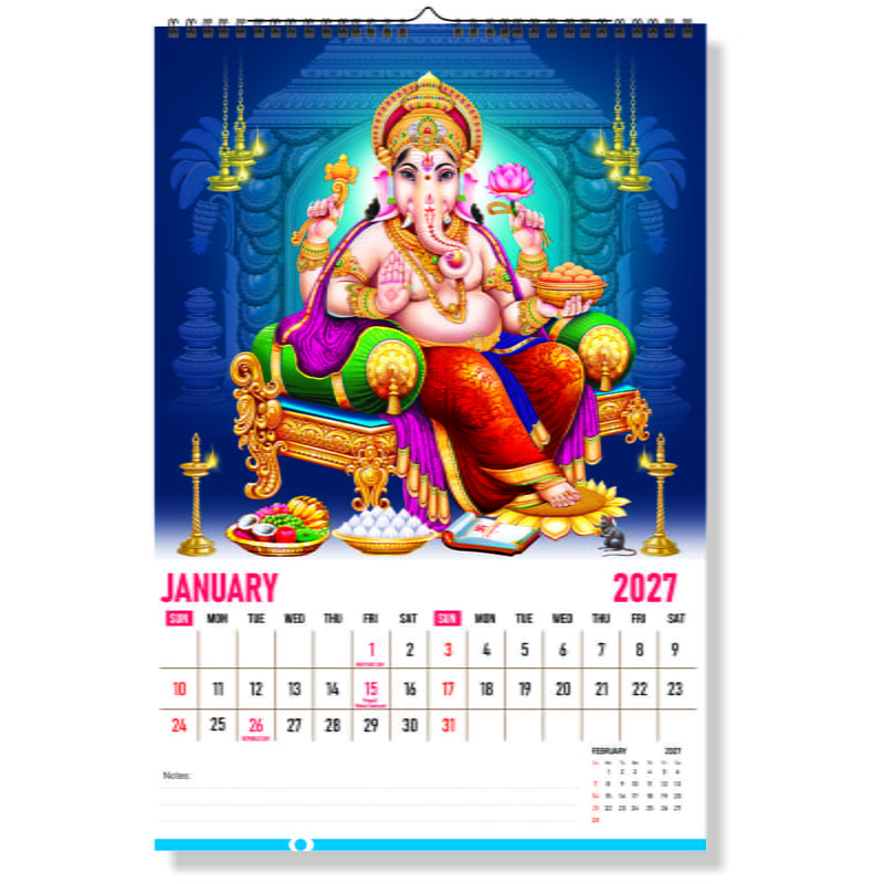 2027 Lord Ganesha Wall Calendar