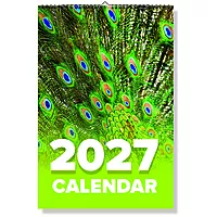 2027 Peacock Wall Calendar