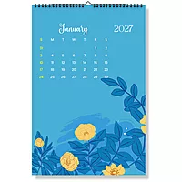 2027 Flower Pattern Table Calendar