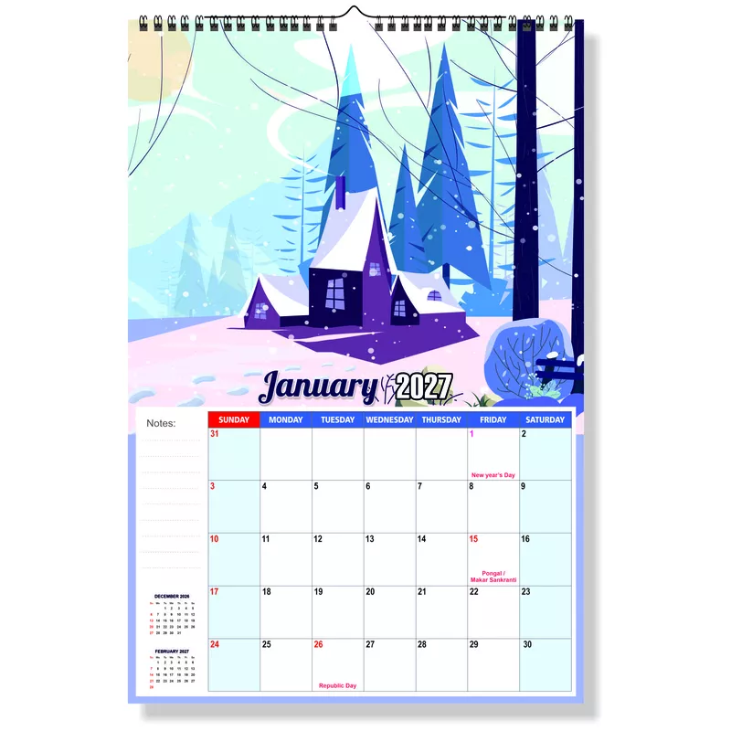 2027 Cartoon Patterns Calendar