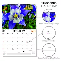 2027 Garden Flowers Wall Calendar