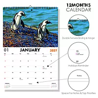 2027 Penguins Wall Calendar