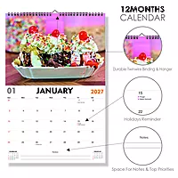2027 Ice Cream Wall Calendar