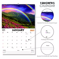 2027 Rainbow Wall Calendar