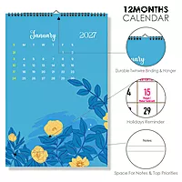 2027 Flower Pattern Table Calendar