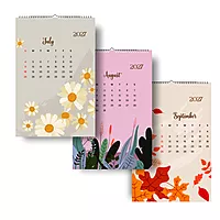 2027 Flower Pattern Table Calendar