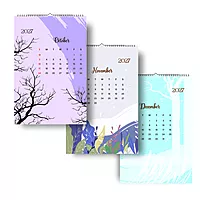 2027 Flower Pattern Table Calendar